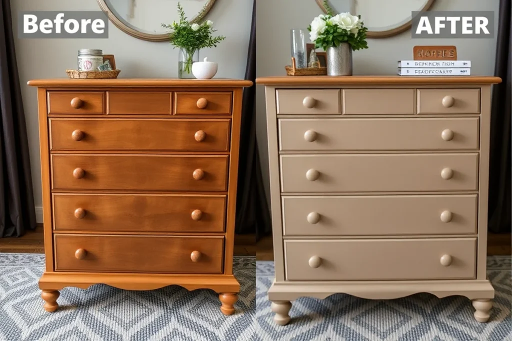 Beginner Cabinet Refinishing Before And After